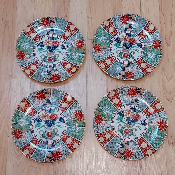 Set of Vintage Arita Imari Fan fine china table setting for 4 - Picture 7 of 14